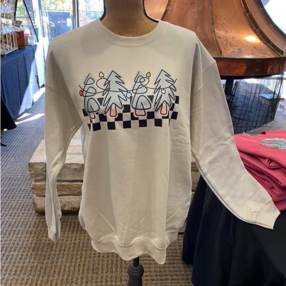 Checked Christmas tree sweatshirt
